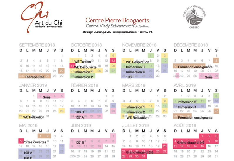 Programmation 2018/19 du Centre